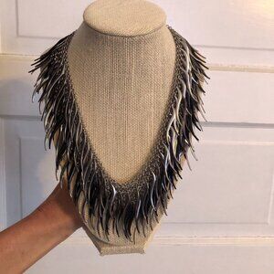 Gotic style statement Necklace with multicolored metal